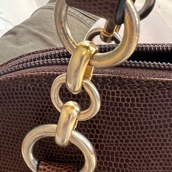 Saks Fifth Avenue Vintage Dark Brown Calfskin and Brass Bucket Bag - Picture 12 of 16